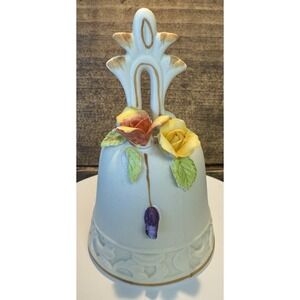 Vintage German Porcelain Floral Bell – Crown W Mark (Wallendorf Attributed)